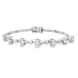 18K白色黃金天然鑽石手鍊