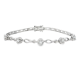 18K白色黃金天然鑽石手鍊