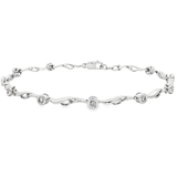 18K白色黃金天然鑽石手鍊