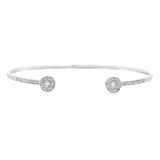 18K白色黃金天然鑽石手鐲