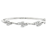 18K白色黃金天然鑽石手鐲