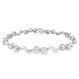 18K白色黃金天然鑽石手鍊