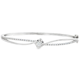 18K白色黃金天然鑽石手鐲