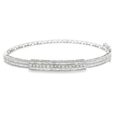 18K白色黃金天然鑽石手鍊