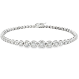 18K白色黃金天然鑽石手鍊