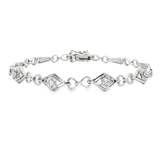 18K白色黃金天然鑽石手鍊