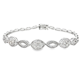 18K白色黃金天然鑽石手鍊