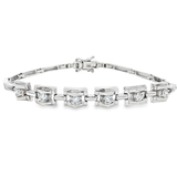 18K白色黃金天然鑽石手鍊