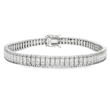 18K白色黃金天然鑽石手鍊