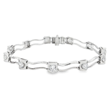 18K白色黃金天然鑽石手鍊