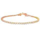 18K玫瑰黃金天然鑽石手鍊