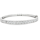 18K白色黃金天然鑽石手鐲