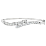 18K白色黃金天然鑽石手鐲