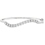 18K白色黃金天然鑽石手鐲