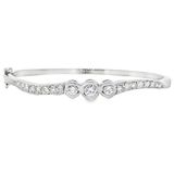 18K白色黃金天然鑽石手鐲