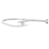 18K白色黃金天然鑽石手鐲