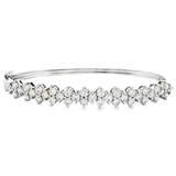 18K白色黃金天然鑽石手鐲