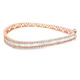 18K玫瑰黃金天然鑽石手鐲