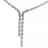 18K白色黃金天然鑽石頸鏈