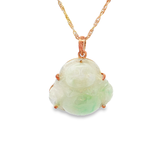 18K玫瑰黃金天然翡翠吊墜