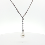14K白色黃金天然珍珠頸鏈