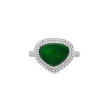750/18K金襯鑽石天然翡翠戒指