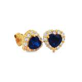 仟足金鑲晶石耳環(耳迫950金)