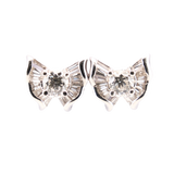 「Sparkle」18K白色黃金鑽石耳環