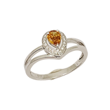 "Yang" 18K white gold orange diamond ring 