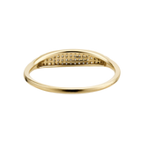 「Pavé Diamond Slim Signet」18K黃色黃金鑽石戒指