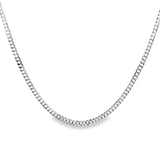 「Shiny Cuban Chain」18K白色黃金頸鏈 (4.00 mm)