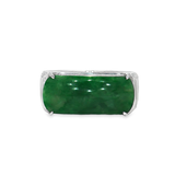 750/18K金襯鑽石天然翡翠戒指