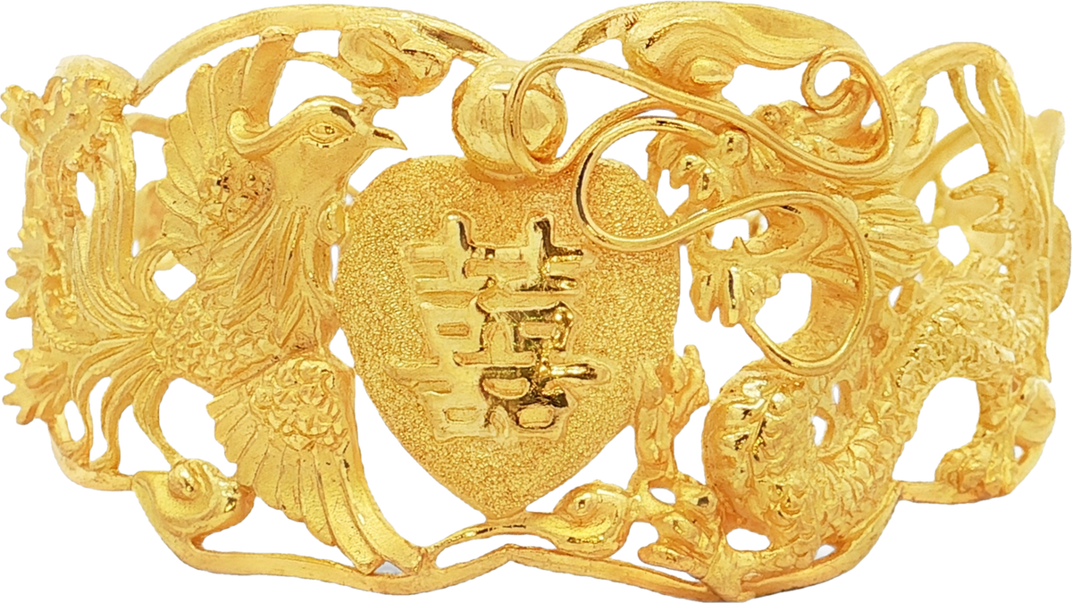 999.9 黃金通花龍鳳鐲