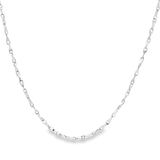 「麥穗鏈 Barleycorn Chain」18K白色黃金頸鏈