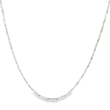 「麥穗鏈 Barleycorn Chain」18K白色黃金頸鏈