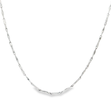 「麥穗鏈 Barleycorn Chain」18K白色黃金頸鏈