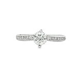 18K白色黃金天然鑽石戒指 (GIA)