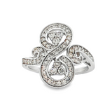 18K白色黃金天然鑽石戒指