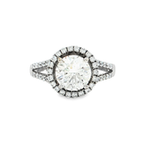 18K白色黃金天然鑽石戒指 (GIA)