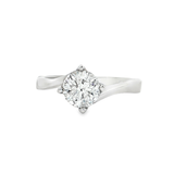 18K白色黃金天然鑽石戒指 (GIA)