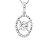 18K白色黃金天然鑽石吊墜 (GIA)
