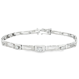 18K白色黃金天然鑽石手鍊