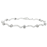 18K白色黃金天然鑽石手鍊