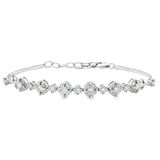 18K白色黃金天然鑽石手鍊