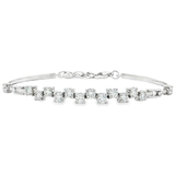 18K白色黃金天然鑽石手鍊