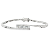 18K白色黃金天然鑽石手鍊