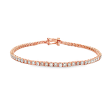 18K玫瑰黃金天然鑽石手鍊