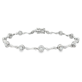 18K白色黃金天然鑽石手鍊