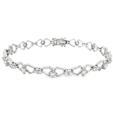 18K白色黃金天然鑽石手鍊