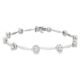 18K白色黃金天然鑽石手鍊